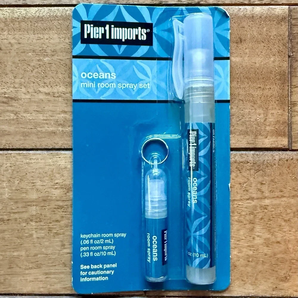 3pc NEW! Pier 1 One Imports OCEANS Mini Home Fragrance Room Spray Set 10ml & 2ml